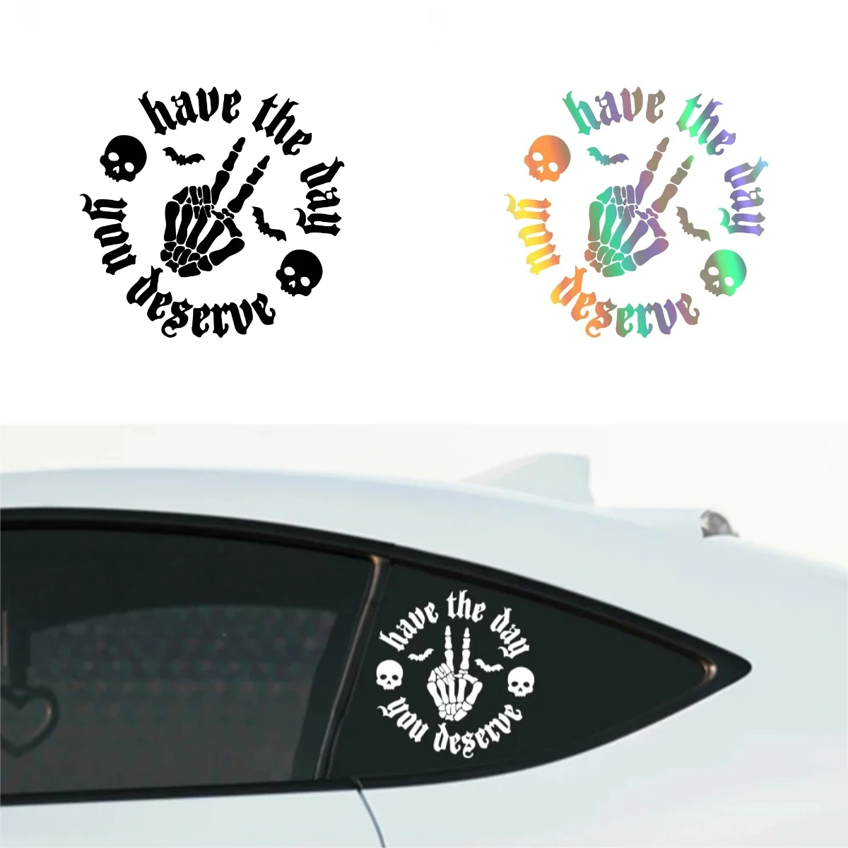 

Premium Halloween Skeleton Vinyl Car Stickers Waterproof Scratch Resistant Car Body Window Decals