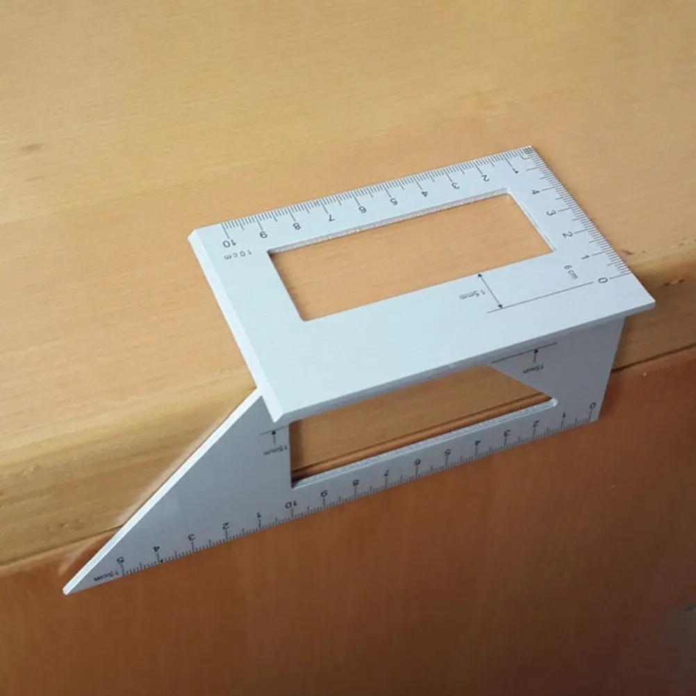

Aluminum Alloy Woodworking Scribing Ruler T Shaped Right Angle Locator 45 Degree 90 Degree Clear Scale Vertical Marking Tool