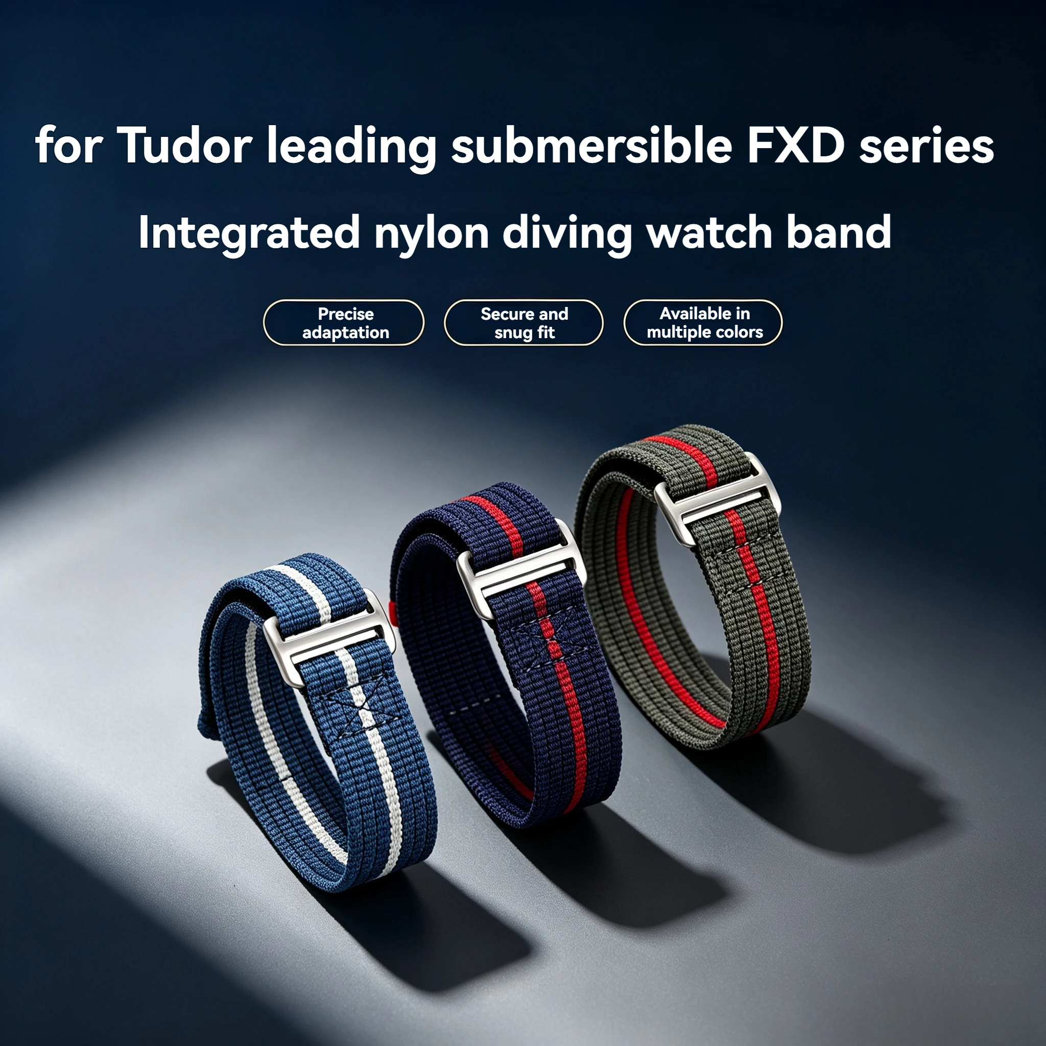 for Tudor Black Bay FXD Replacement Watch Strap | 20mm 22mm Premium Nylon Canvas | Collar Hidden Design Sport Breathable Bracele