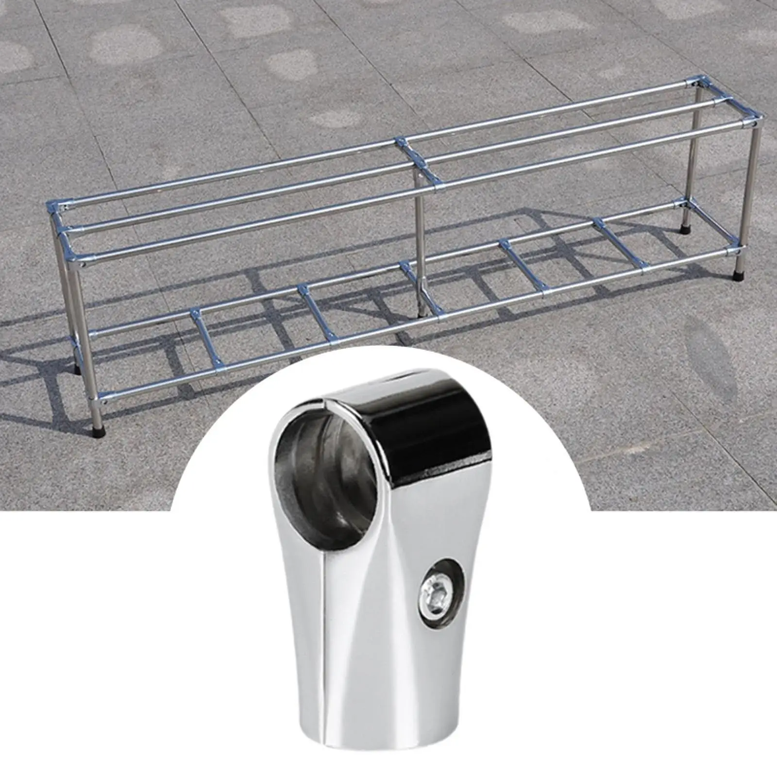 Tee Pipe Connector Aluminum Alloy T Clamp Round Tube Connector for Clothing Display and Cabinets