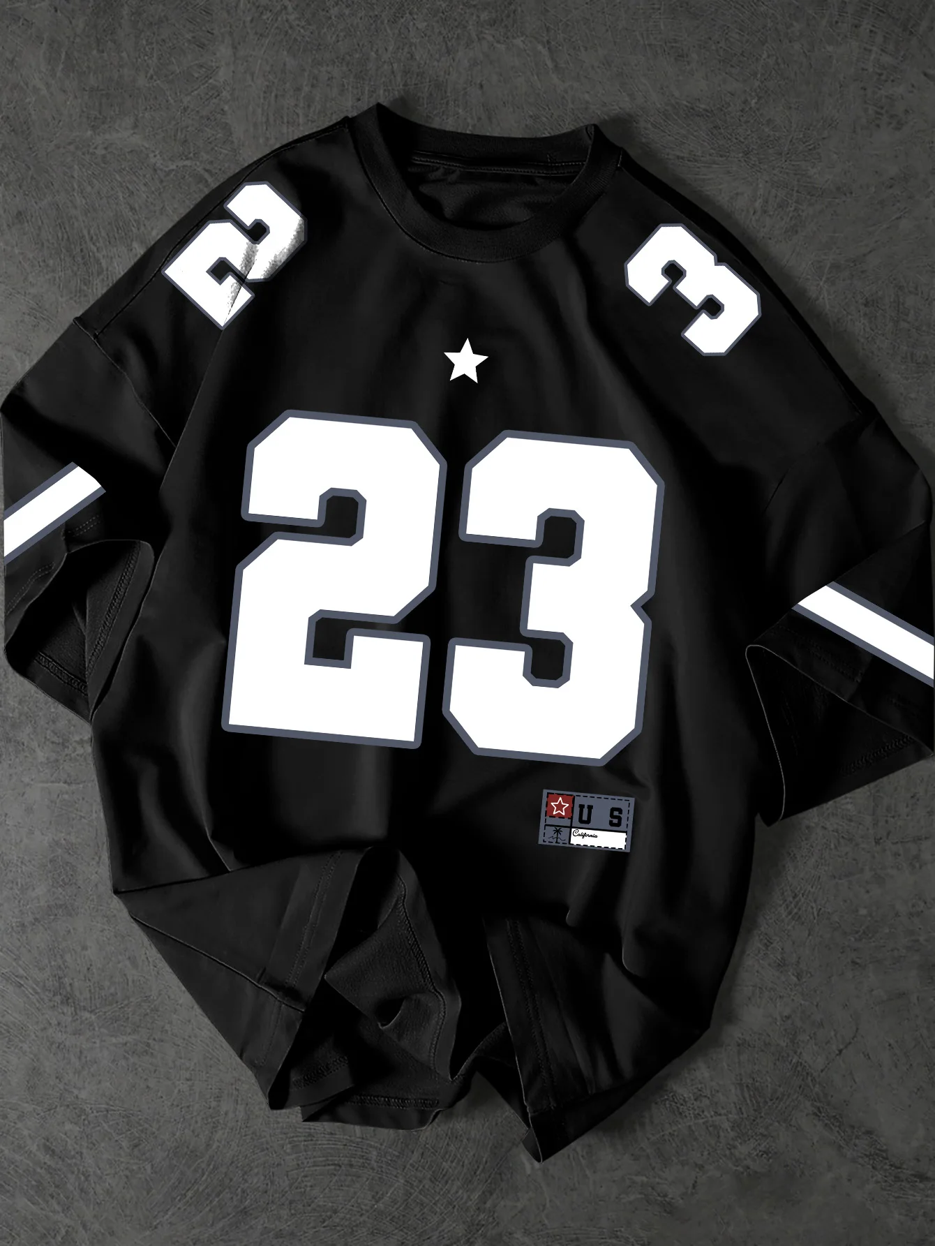 Men's Streetwear T-Shirt Number 23 Star Graphic Print Crew Neck Short Sleeve Polyester Tops With Sleeve Detail S-XXL