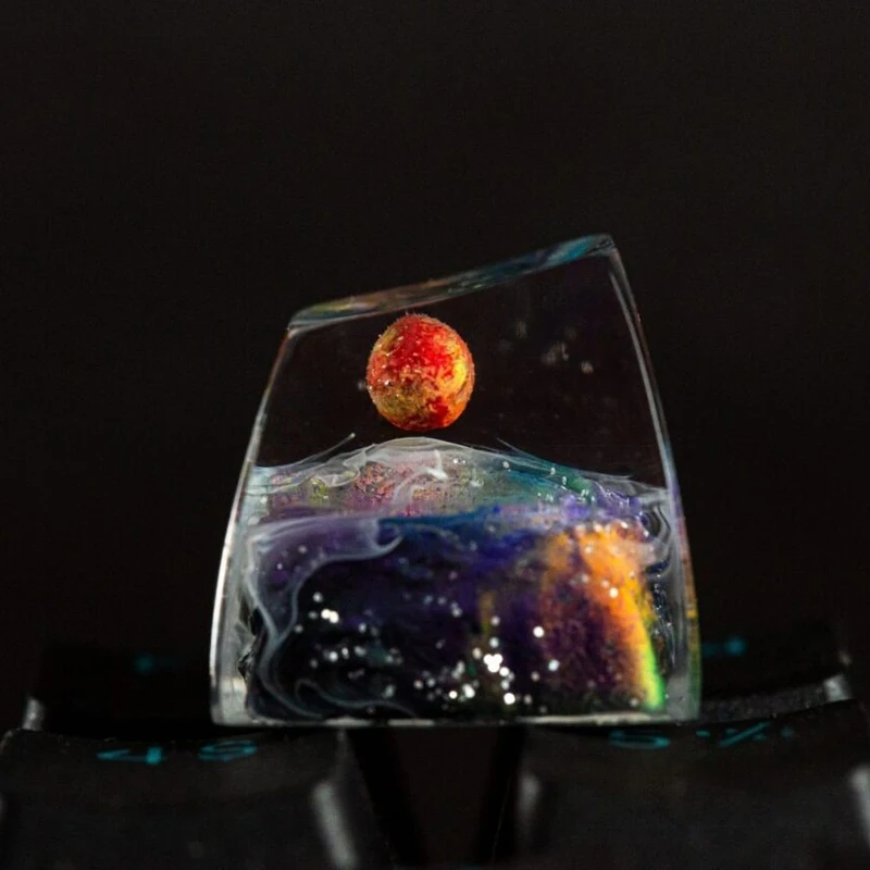 Organism Resin Keycap Creactive Art Keyboard Decoration Universe Figure Space Theme 3D Landscape Replaceable Keyboard Keys
