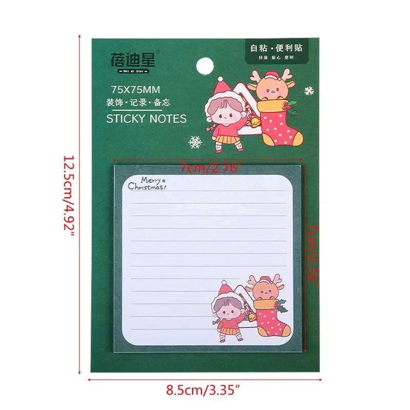 10 Pcs Christmas Notes Pads Self-ashesive Notes Papers for Kids Boys Girls Gift Dropship