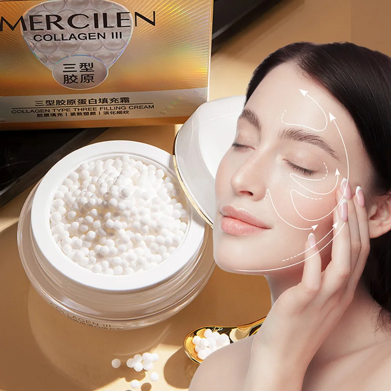 Mercilen Type Iii Collagen Filling Cream 30g, Contains Collagen, Hyaluronic Acid, and Pearl Powder to Moisturize and Brighten Skin Tone, Making Skin Look Younger, Suitable for All Skin Types