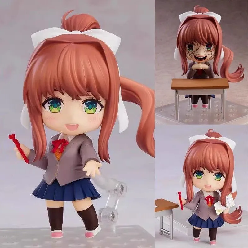 Anime Doki Doki Literature Club Monika # Figuras de Ação 1817, Coleção de Modelos em Versão Q, Brinquedos de Decoração para Mesa, Presentes de Natal