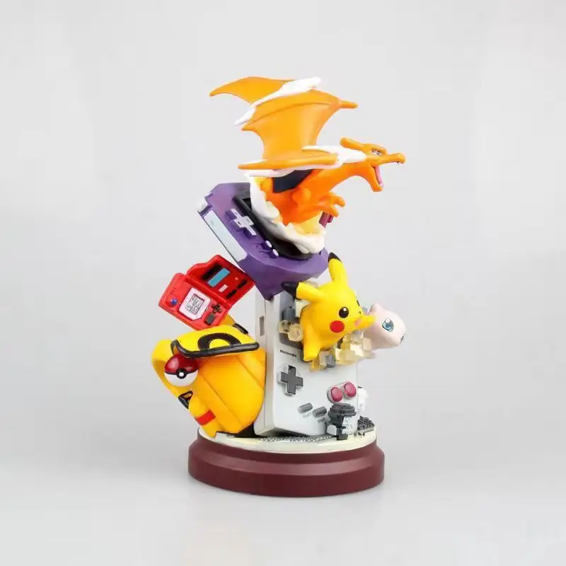 20cm pokemon pikachu anime figura pikachu máquina de jogo modelo gameboy pika mew charizard boneca pvc estátua ornamento decora brinquedo presente