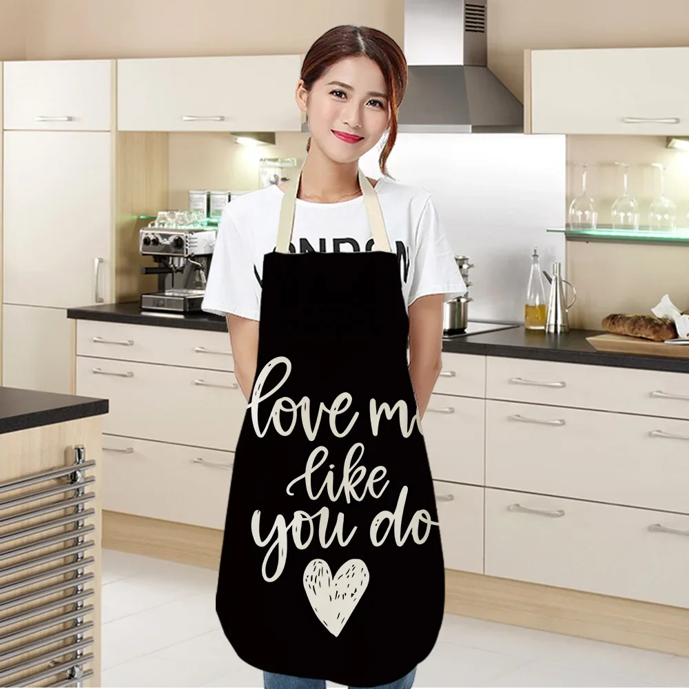 new Printed Women Kitchen Aprons Multifunction Cotton Linen apron dress Antifouling men Chef Cooking Apron Cleaning kid aprons