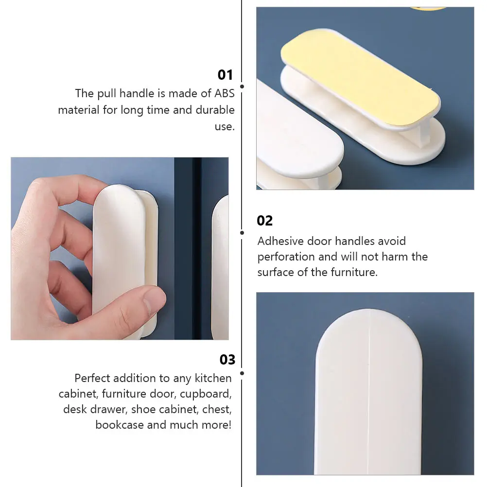 

6 Pcs Cupboard H les Furniture Knobs Closet Kitchen Cabinet Nursery Door Punch Free Wardrobe H les Plastic Install