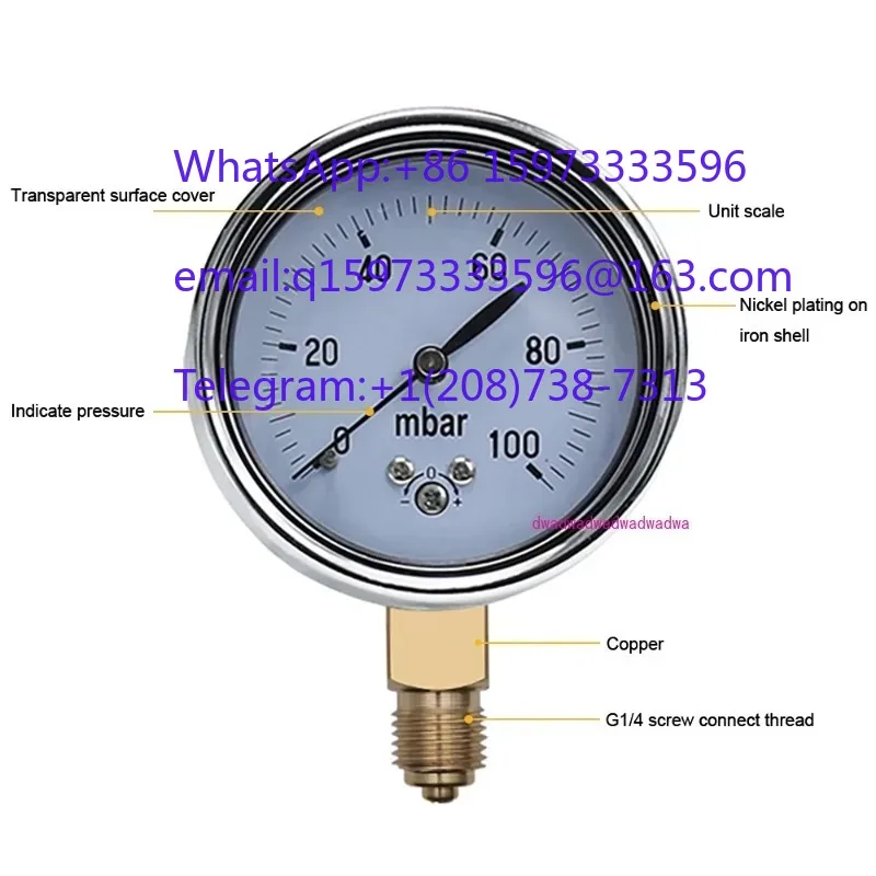 0-16/50/60/100/200mbar Calibratable Gas Micro Pressure Meter Adjustable Manometer for Pressure Measurement