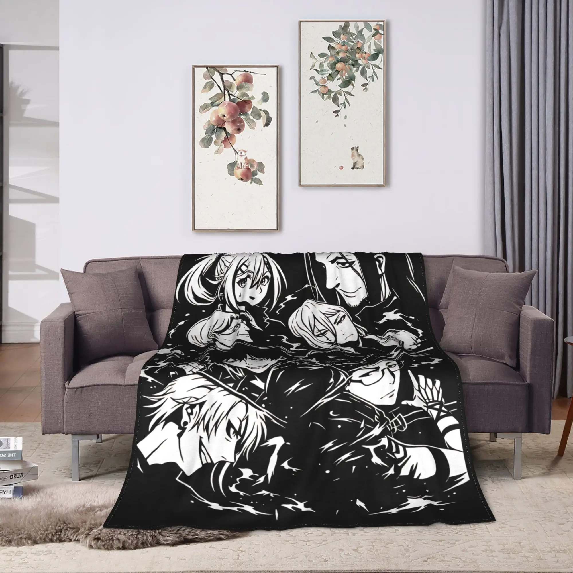 Soft Blankets Decorative 2026 Blacks Torchs Anime Throw Blanket  Flannel Bedspread For Home Decor Comfortable Sofa Bed Cover