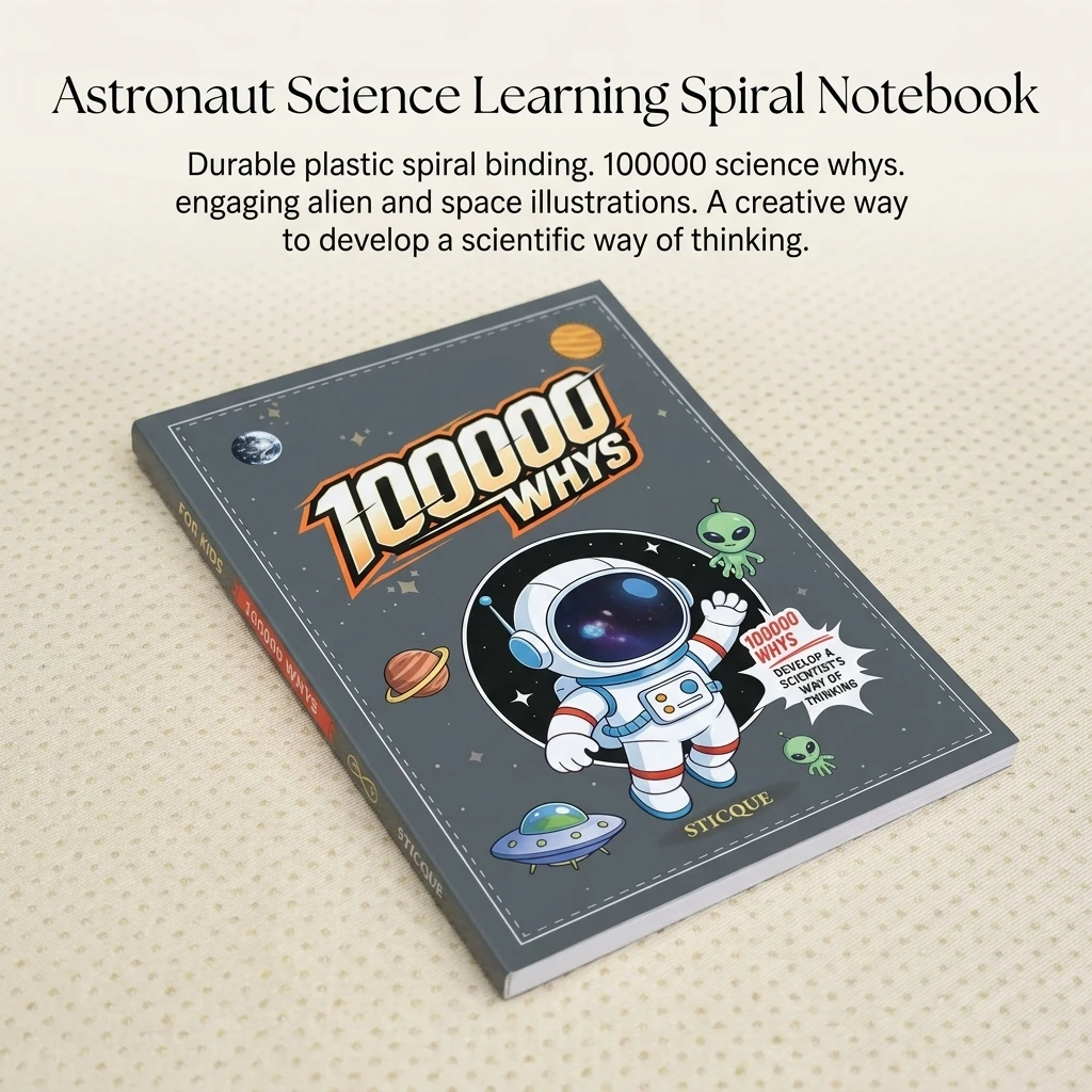 1pc Space Science Journal Colorful Astronaut Spiral Notebook for Kids Students Study Educational English Learning Supplies