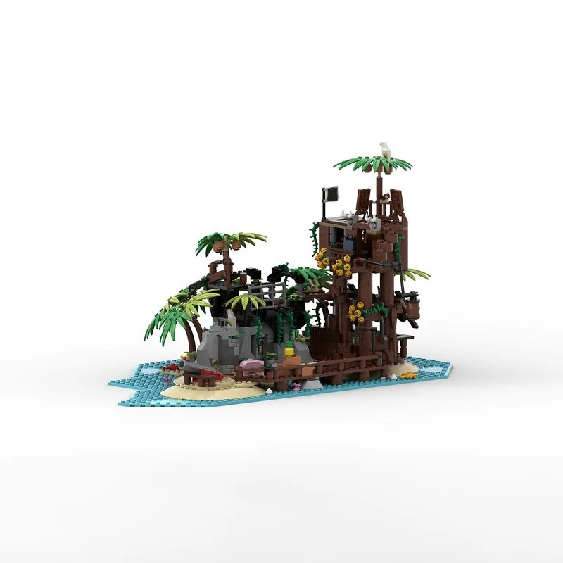 889 Uds. MOC Pirate Safehouse 2 modelo pirata bloques de construcción construcción montar Idea regalo de Navidad ladrillo juguetes para niños cumpleaños