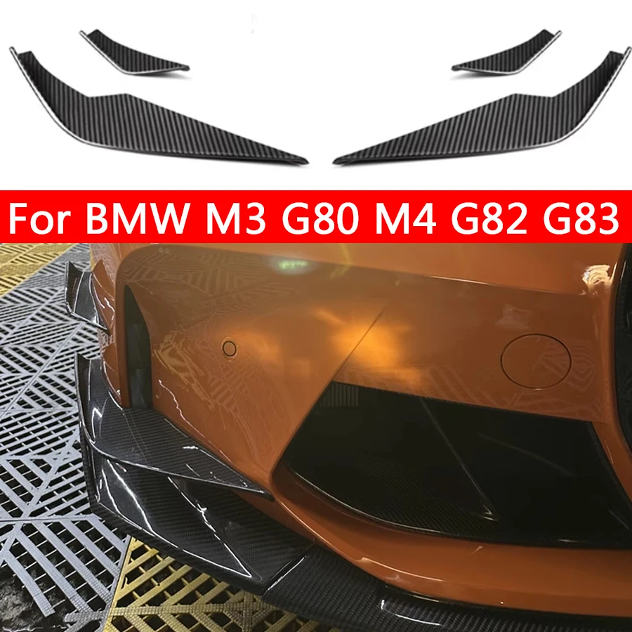 Per BMW M3 G80 M4 G82 G83 Auto In Fibra di Carbonio Paraurti Anteriore Vento coltello Splitter Spoiler Canard Coltello D\'aria Surround Trim VS Stile