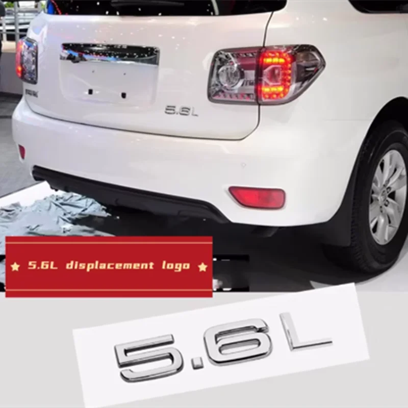 For NISSAN Patrol Y62 Modification Letter Label V8 Emblem 5.6L Digital Label Fender Logo Rear Tailgate Logo