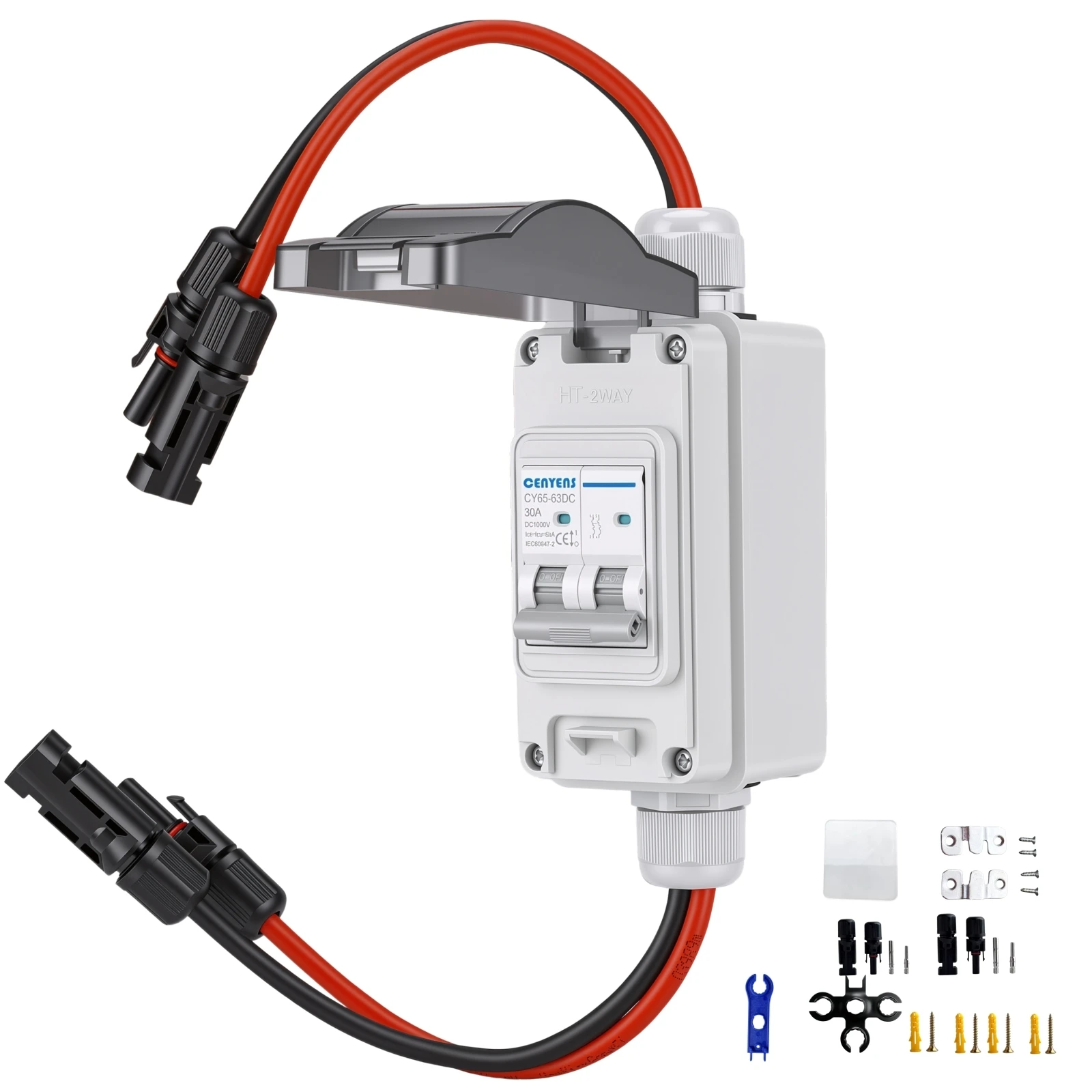 YLNCN 12-500V 30A 32A Solar Panel Disconnect Switch Mini Circuit Breaker Outdoor disconnect Switch for Solar Panel Inverter