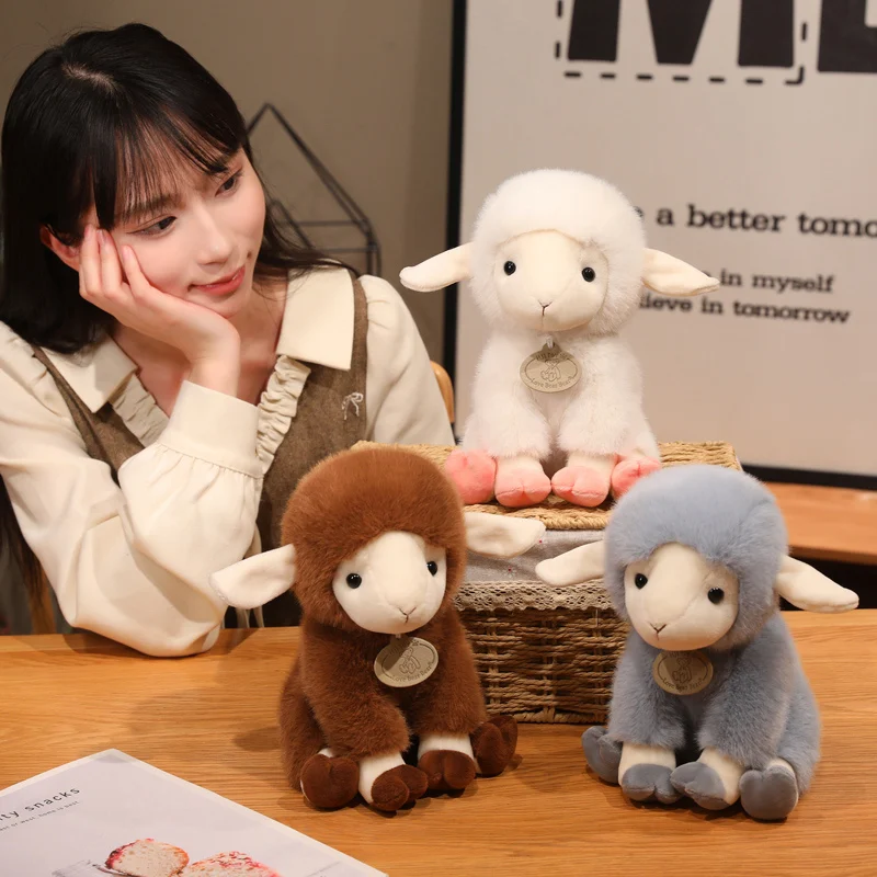 

11/17/23cm Soft Sheep Plush Sitting Pose Bag Decro Cute Pendent Huggable Lovely Pillow Gifts For Friends