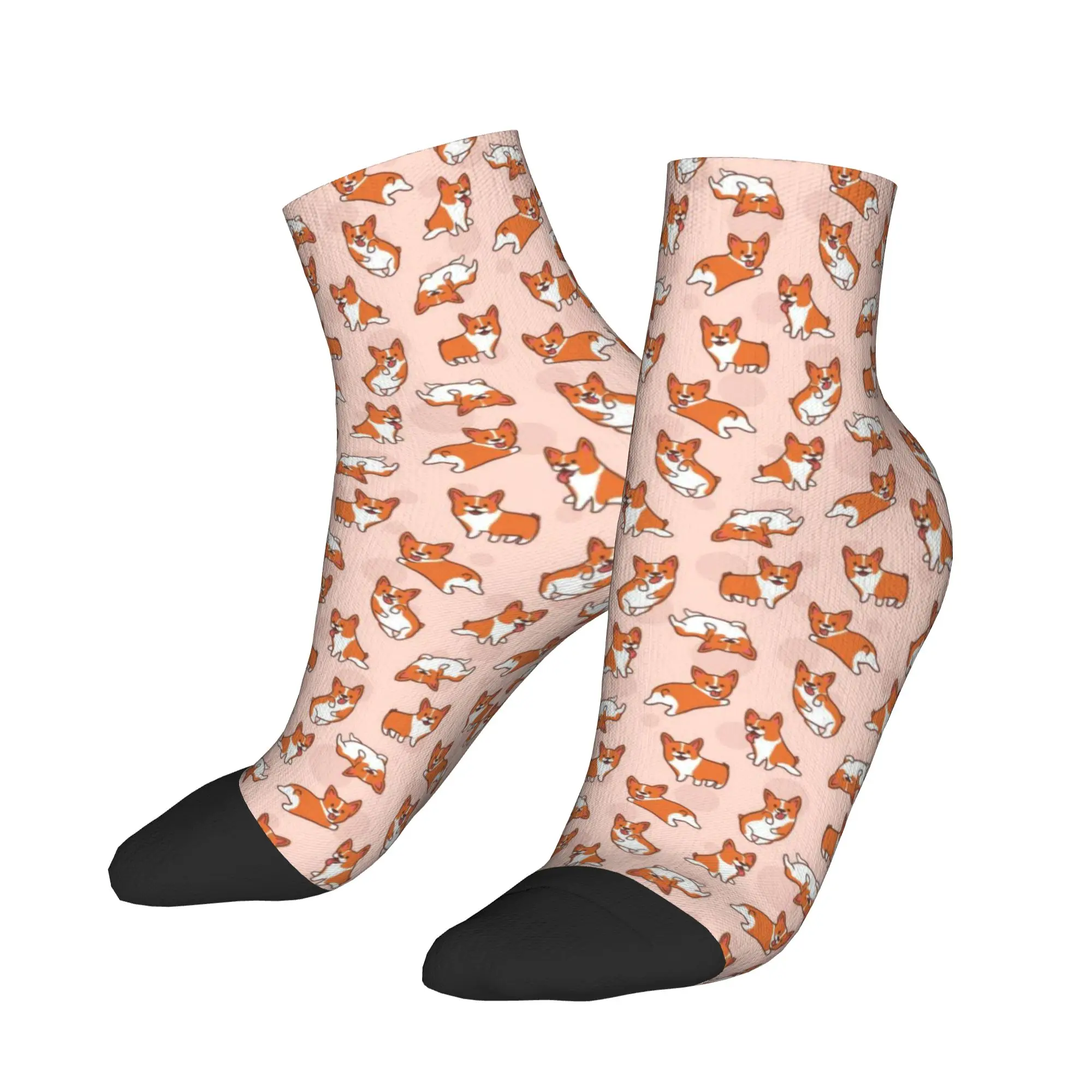 

Cute Happy Corgi Dog Animal Cartoon Ankle Socks Anti-Slip Soft Running Sports Socks For Unisex Men Summer Kawaii Design Sock