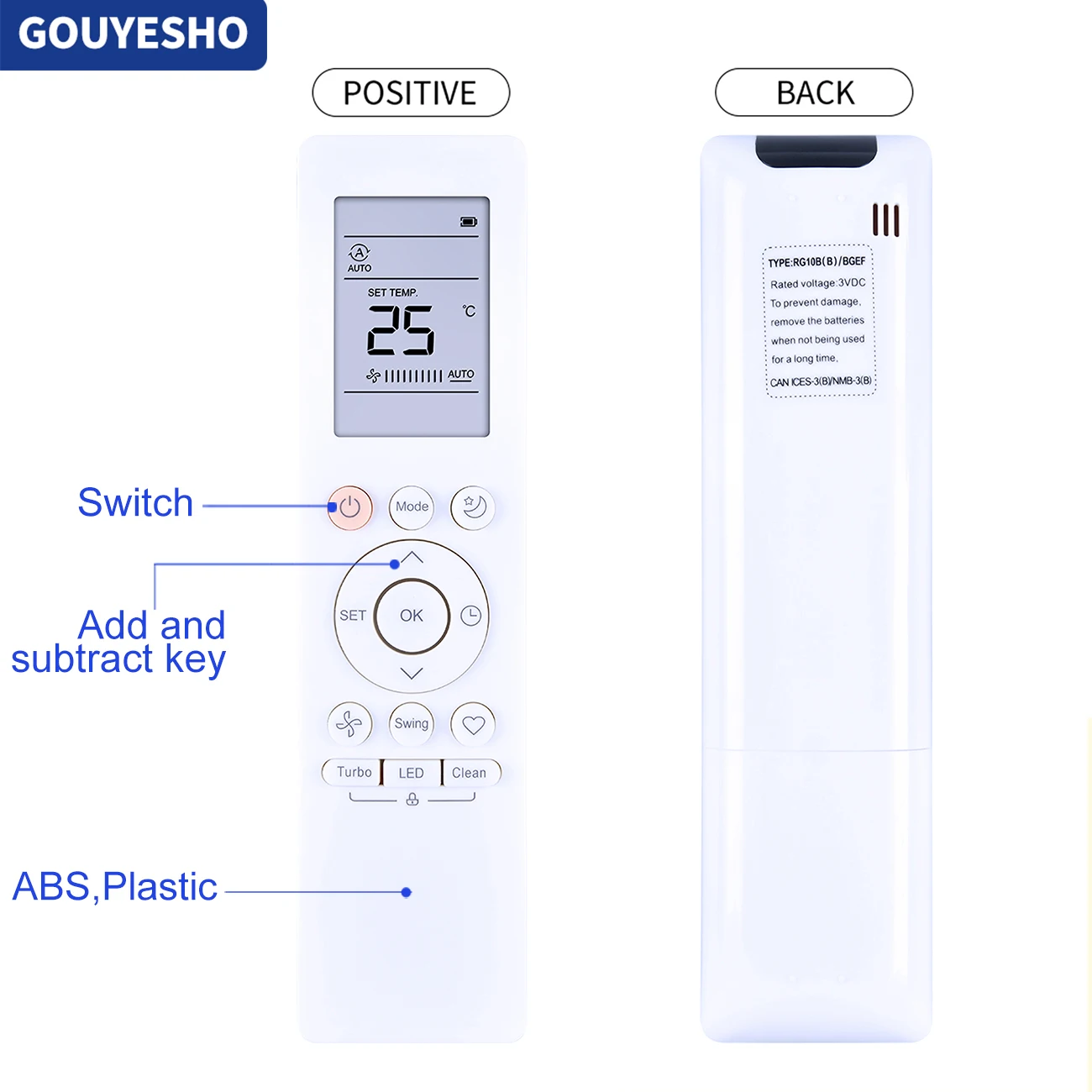 New RG10B(B)/BGEF For Midea AC A/C Remote Control RG10B(B2)/BGEF RG10B1(B)/BGEF Air Conditioner Remote Control