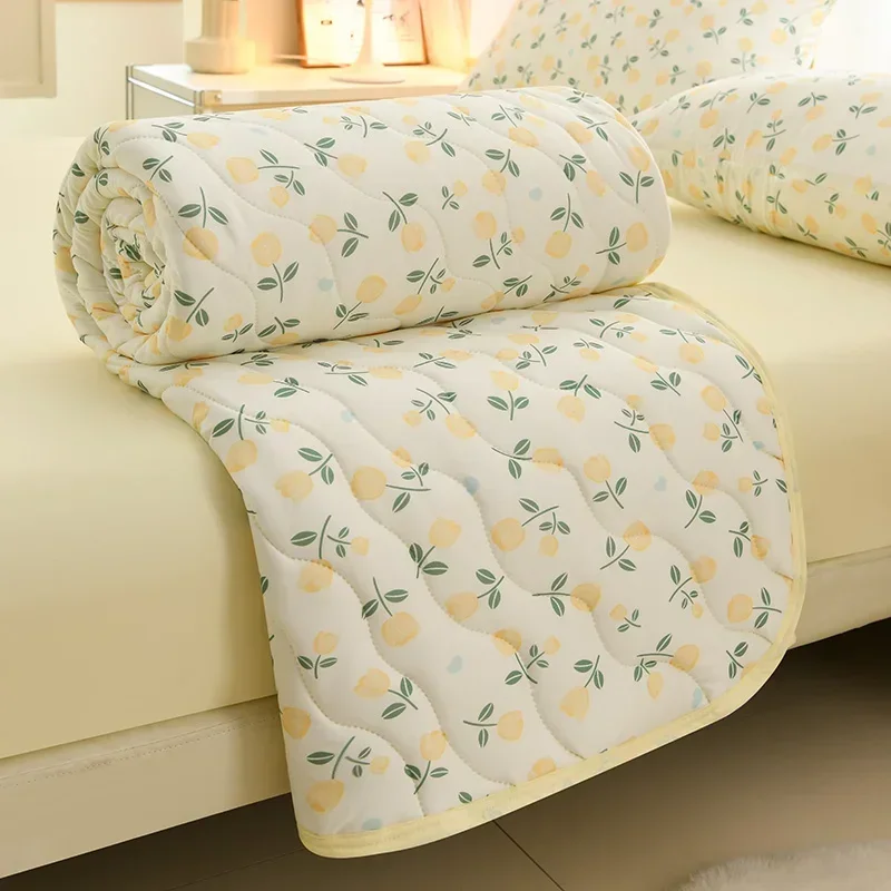 Nueva colcha con estampado Floral para primavera y verano, edredones acolchados suaves y cómodos, manta individual doble para cama, edredón fino de punto