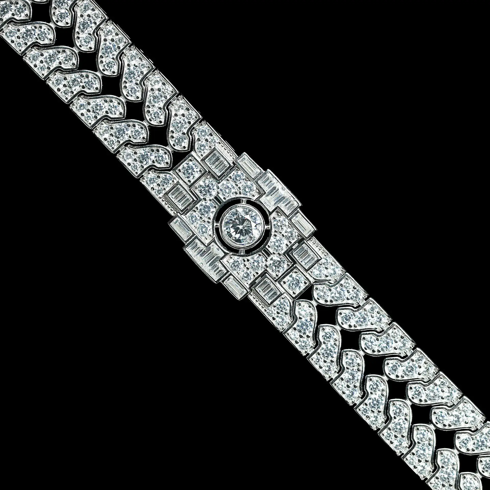 

New S925 Silver High Carbon Diamond White G Color Circular Cutting Decoration Versatile Women's Bracelet Wedding Jewelry