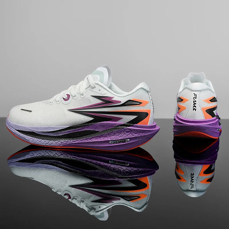 Men Running Shoes New Carbon Board Marathon Sports Shoes Breathable Lightweight Trend Women's  Athletic Sneakers view 3