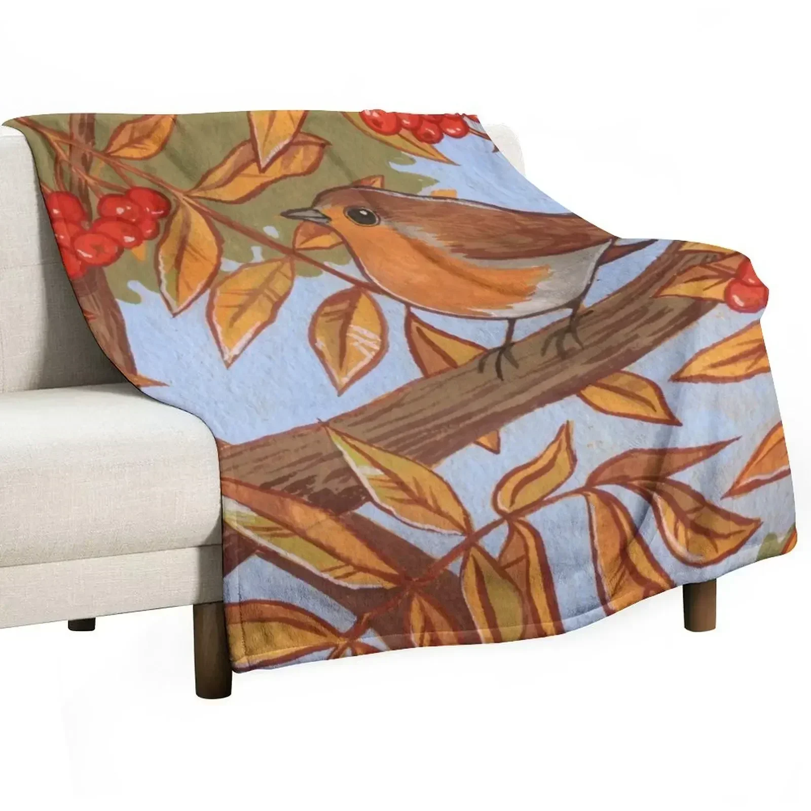 Robin and Rowan Throw Blanket wednesday Quilt Personalized Gift for sofa Travel Beach Blankets