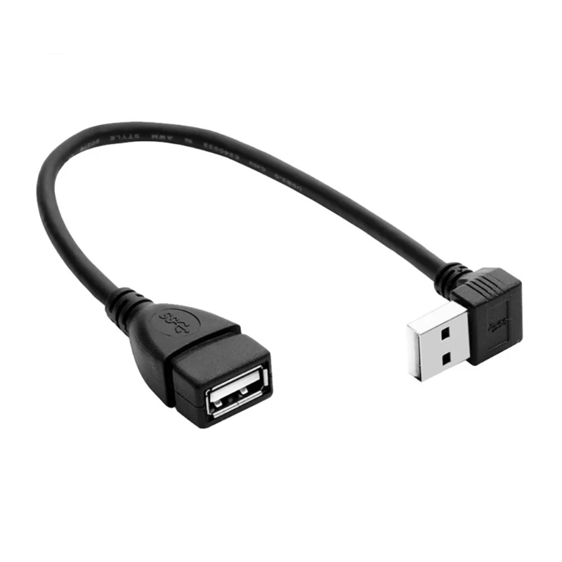 USB 2.0 Dây Nguồn Nam Sang Nữ 90 Độ Cáp Nối Dài 30CM 11.8in