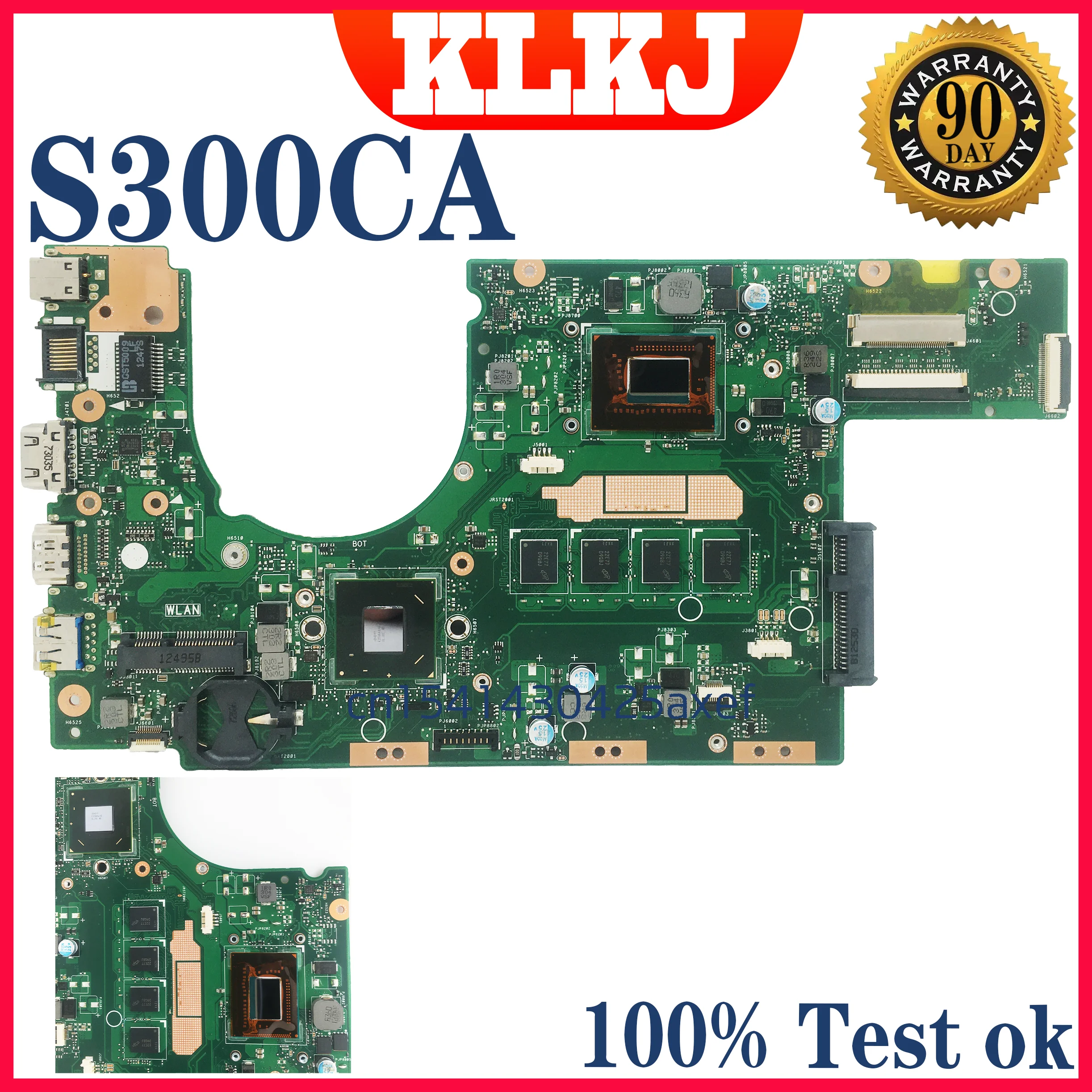 Placa base para portátil Dinzi S300CA para ASUS S300C S300CA S300, CPU: i3-3217U i5-3317U i7-3517U, RAM-4GB, prueba 100%