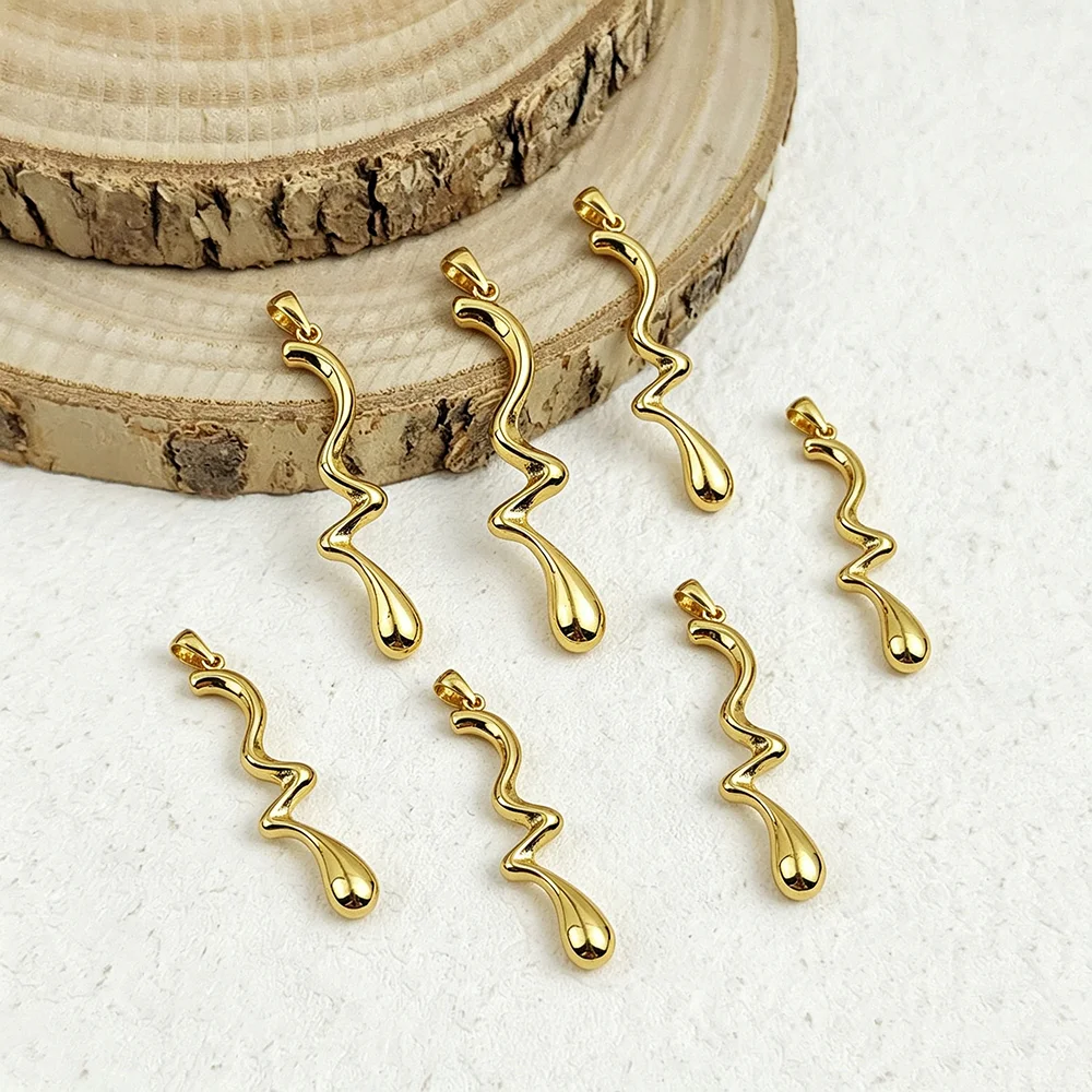 Punk style irregular water drop stainless steel pendant, waterproof and non-fading blackening process, retro metal accessories