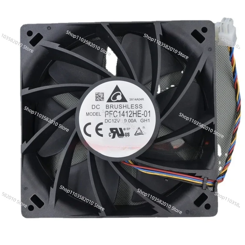 1PCS 14038 PFC1412HE-01 -00 12V 9.0A Server Heat Dissipation Fan 4Line IN STOCK