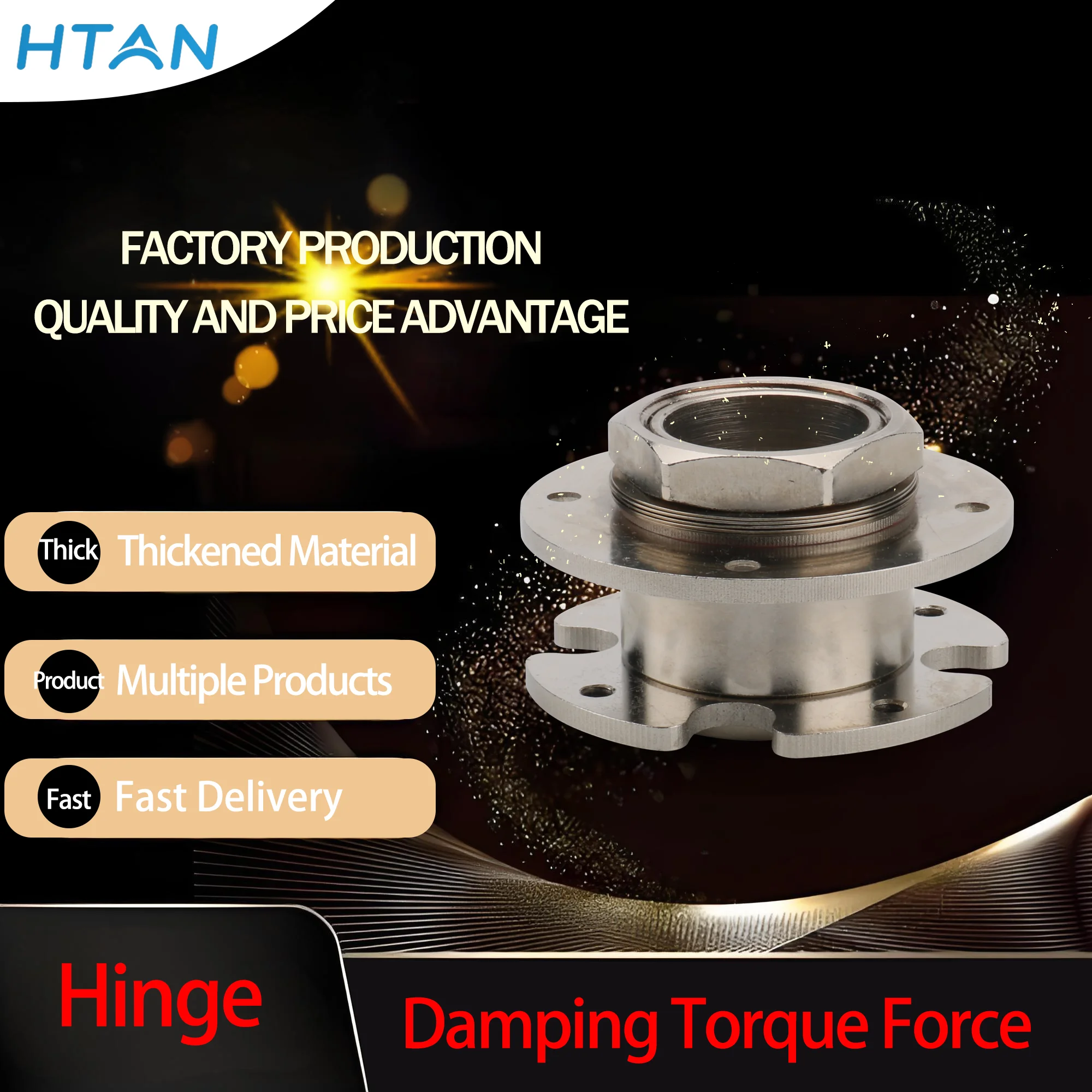 

360 Degree Adjustable Torque Disk Damping Rotation Axis with Over-Wire Hole Positioning Torque Hinge for Desktops And Monitors