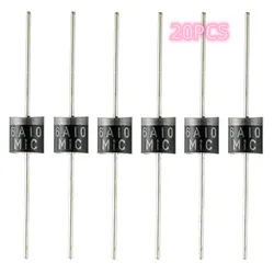 20PCS Rectifier Diode 6A 10A 20A 1000V DO-27 Electrical Axial Rectifier Diodes Kit 6A10 10A10 20A10