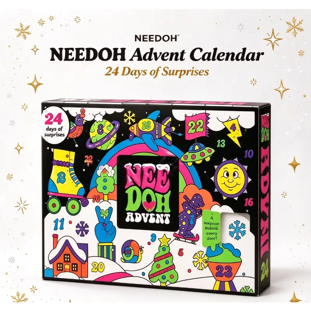 2026 NeeDoh 3D PVC Advent Calendar Fidget Doll Christmas Countdown Calendar Surprise Box Stress Relief Toy New Year Holiday Gift