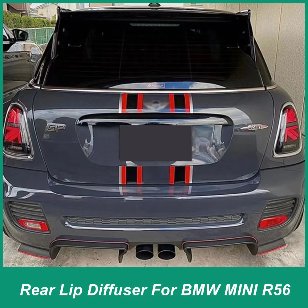 For BMW Mini R56 R57 R58 R59 GP PP Rear Diffuser JCW Black Rear Bumper Lip Spoiler Diverter Automotive Accessories Decoration AB