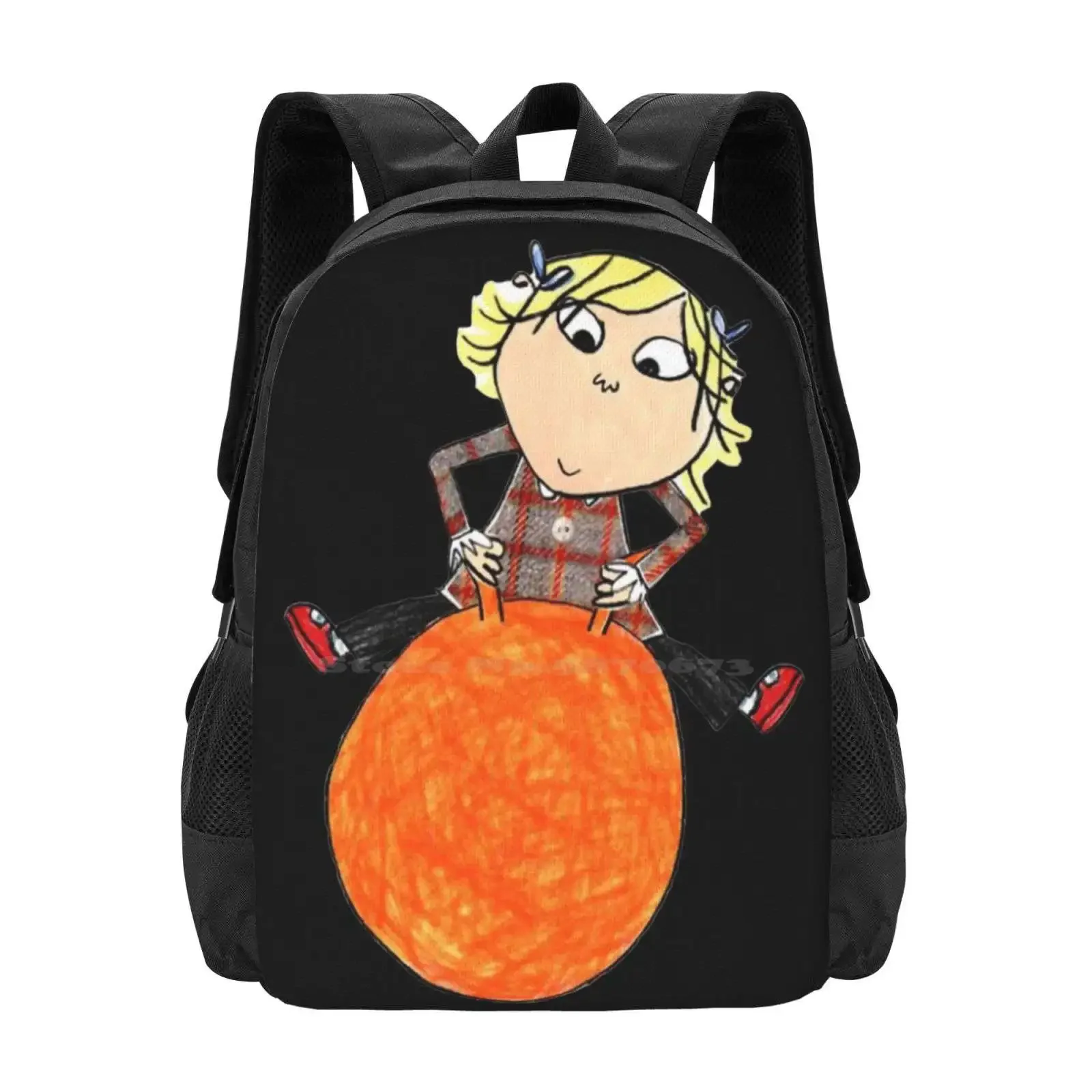 

Charlie And Lola Fashion Pattern Design Travel Laptop School Backpack Bag Charlie And Lola Cute Cbeebies Childhood Favourite Tv