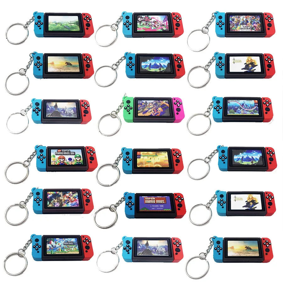 2024 Super Mario Series Gamepad Keychain Switch Game Console Cartoon Silicone Key Chain Pendant Children's Schoolbag Decoration