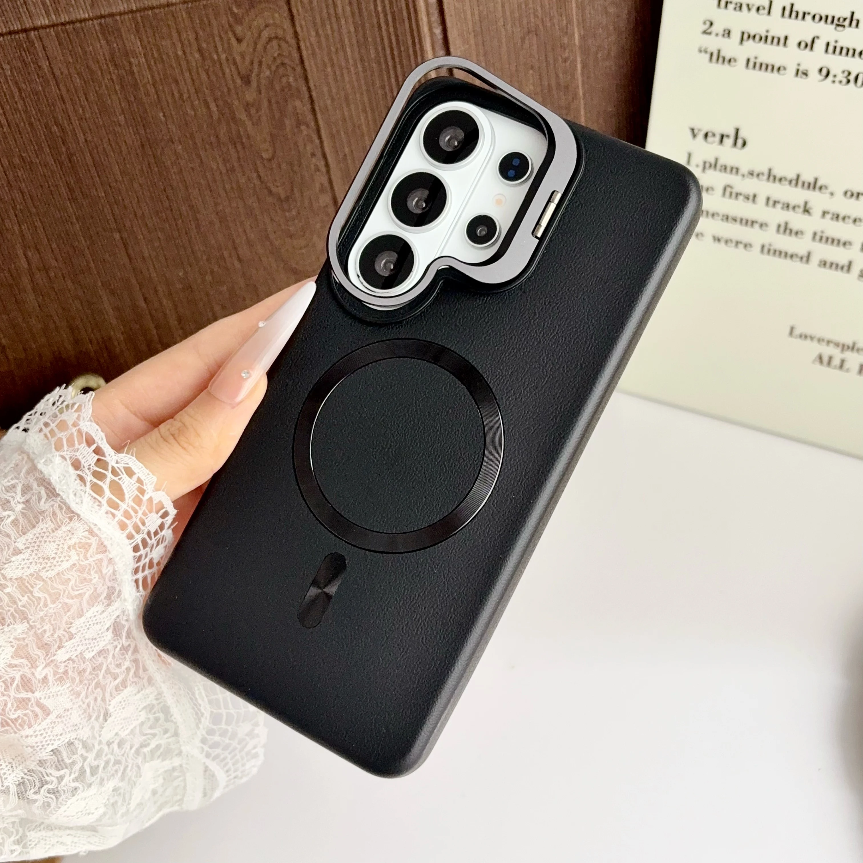 Matte Magnetic Stand Phone Case For Samsung Galaxy S26 S25 S24 S23 Ultra Plus For Magsafe Wireless Charge Shockproof Back Cover