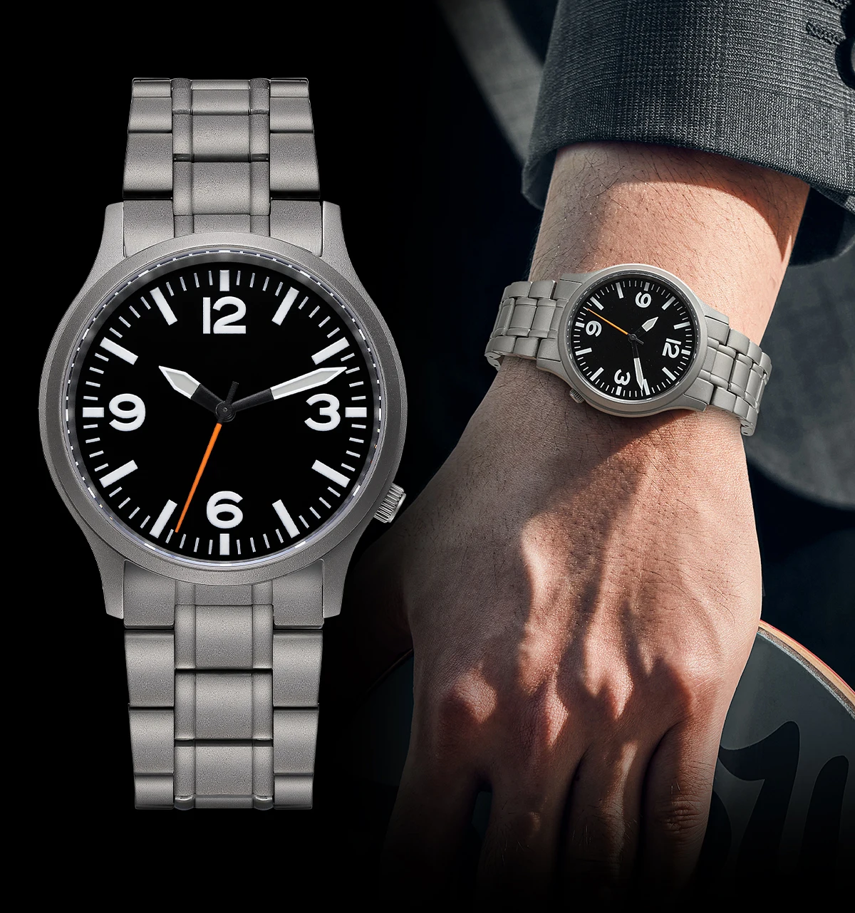 BERNY Full Titanium Watches for Men Super Luminous Sapphire Sports 