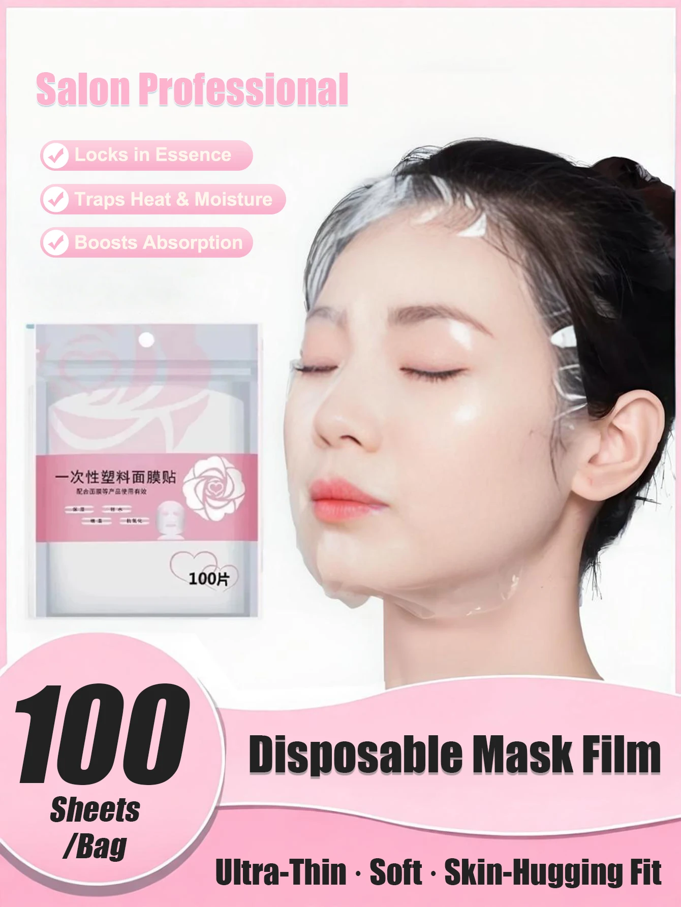 500/1000 Stück Einweg-Gesichtsmasken Ultra Dünne Transparente Kunststoff-Gesichtsabdeckung für Spa Salon Schönheitstherapie DIY