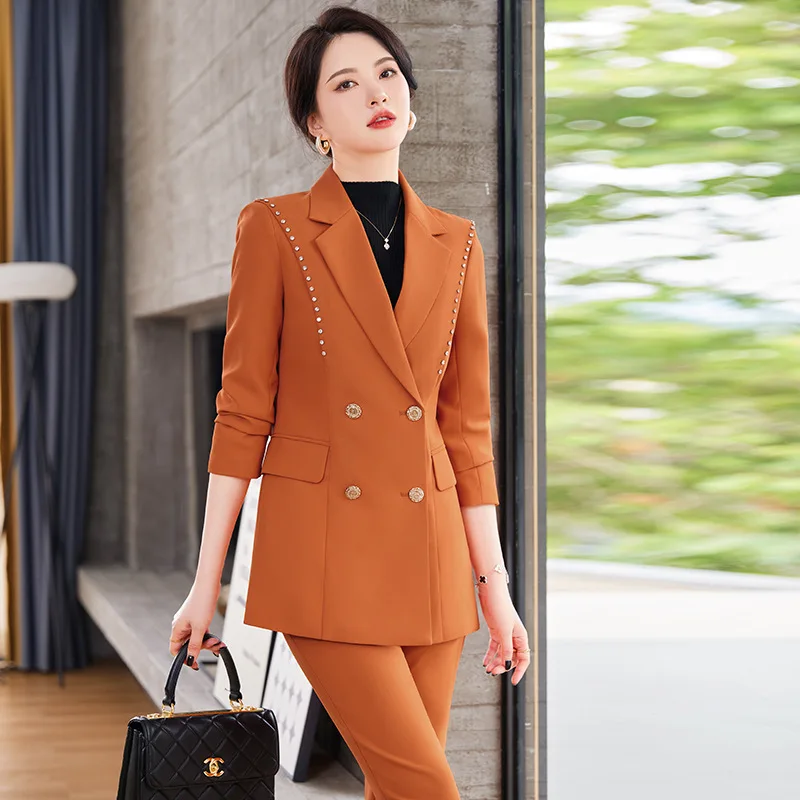 Business Suit Women's 2023 Autumn and Winter New Sense All-Matching Suit Jacket Temperament Goddess Style Work Clothes