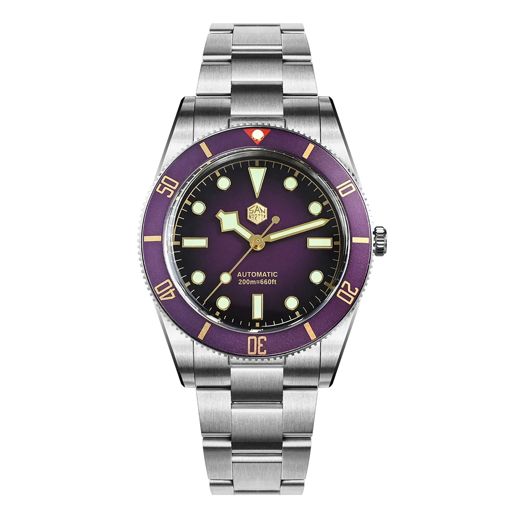 San Martin 37mm Mehrere Farben BB54 ST2130 Vintage Taucherarmbanduhr für Herren OTF-Verschluss BGW-X1 Lume 20ATM Reloj Hombre SN0138GB
