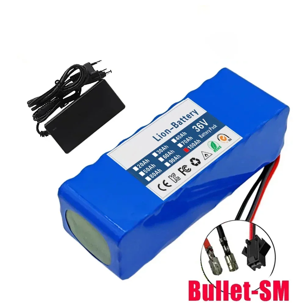 Paquete de Batería portátil iones de litio36V100Ah18650 10S3 paquete Batería de iones litio battería repuesto con BMS