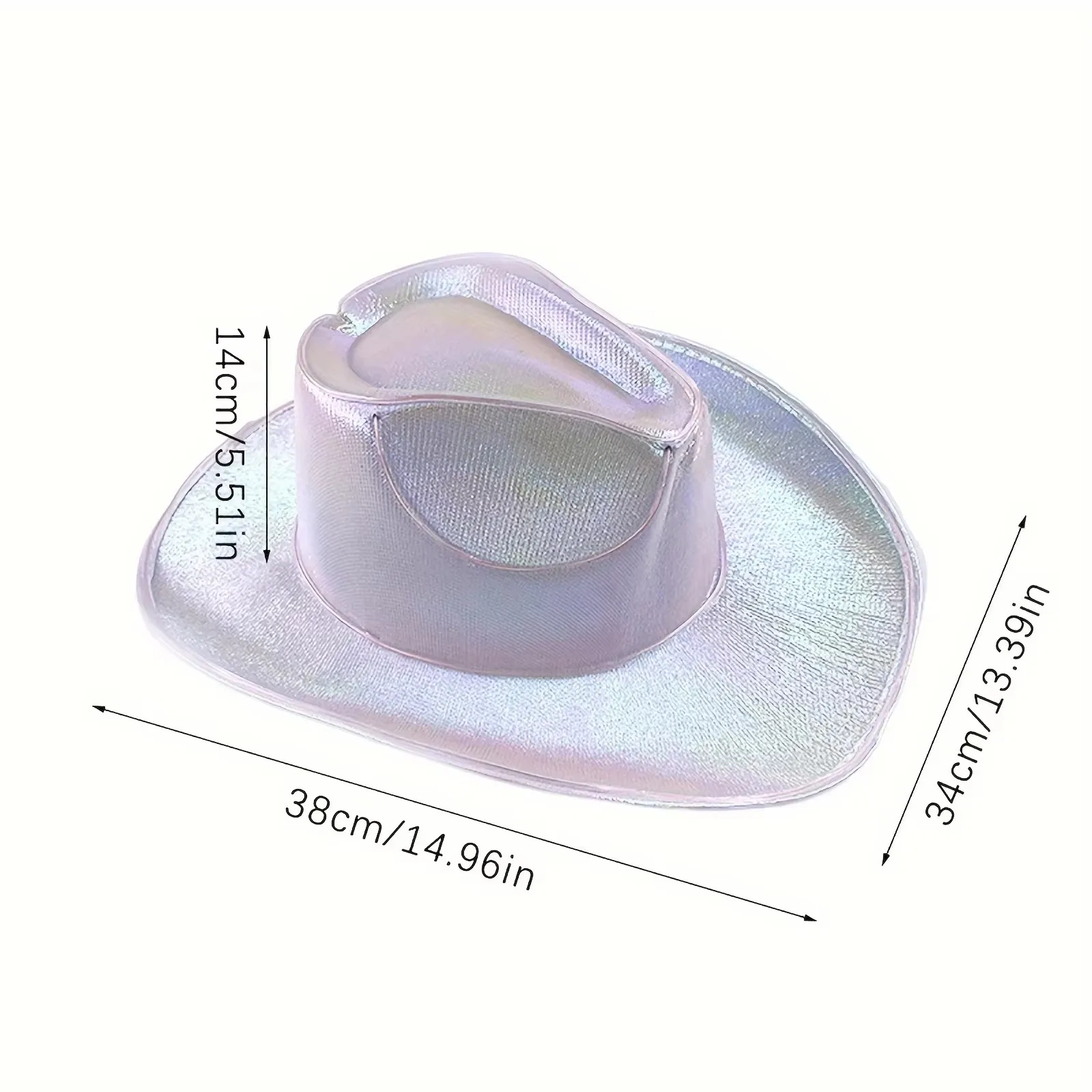 Lights Cowboy Cowgirl Hat with LED Light Up Cap Luminous Western Cowboy Hat Pearlescent Cowgirl Hat for Dancing Party Dress Up