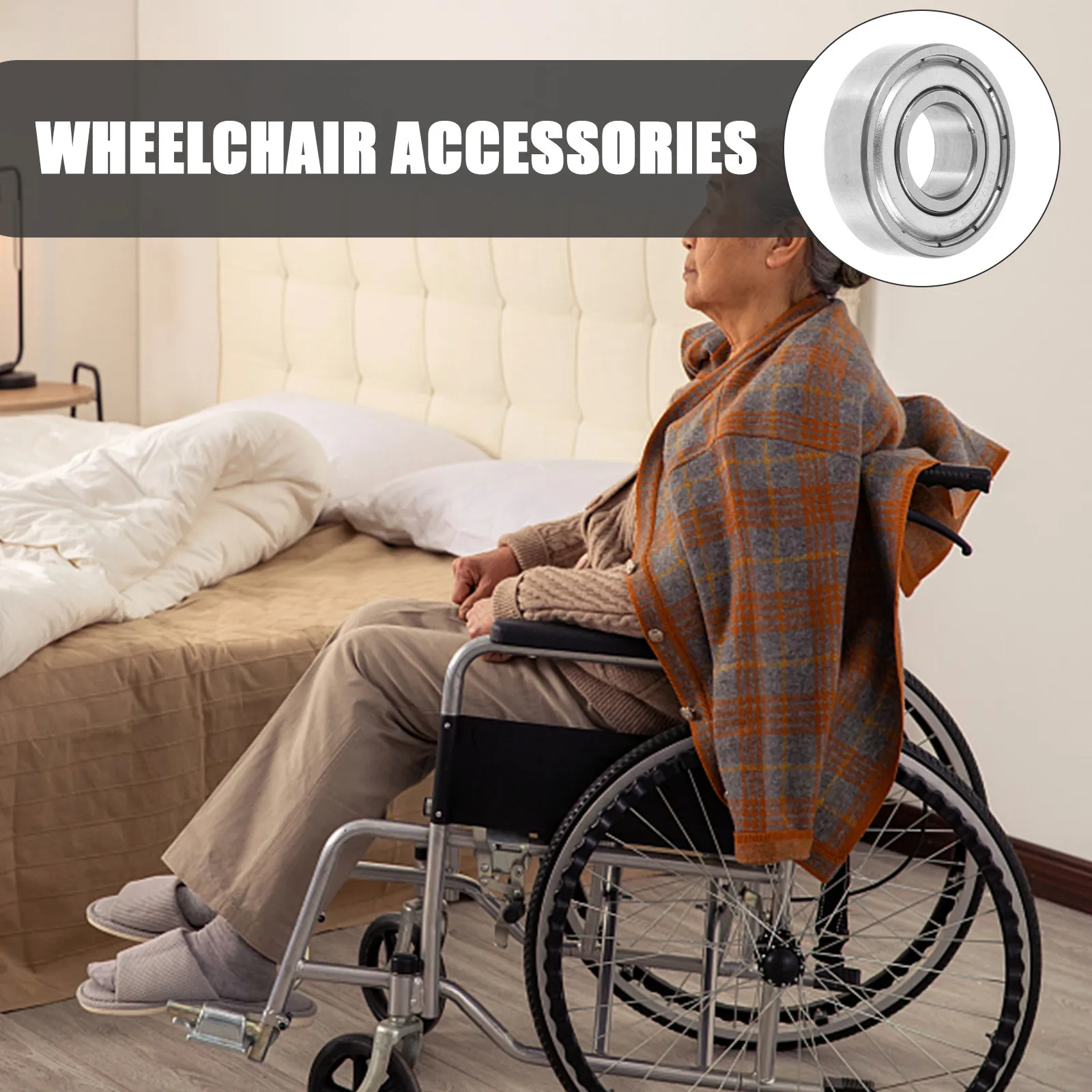 4pcs Manual Wheelchair Front Wheel Bearings – Steel Hub Internal Parts for Small Wheels, Reliable Replacement