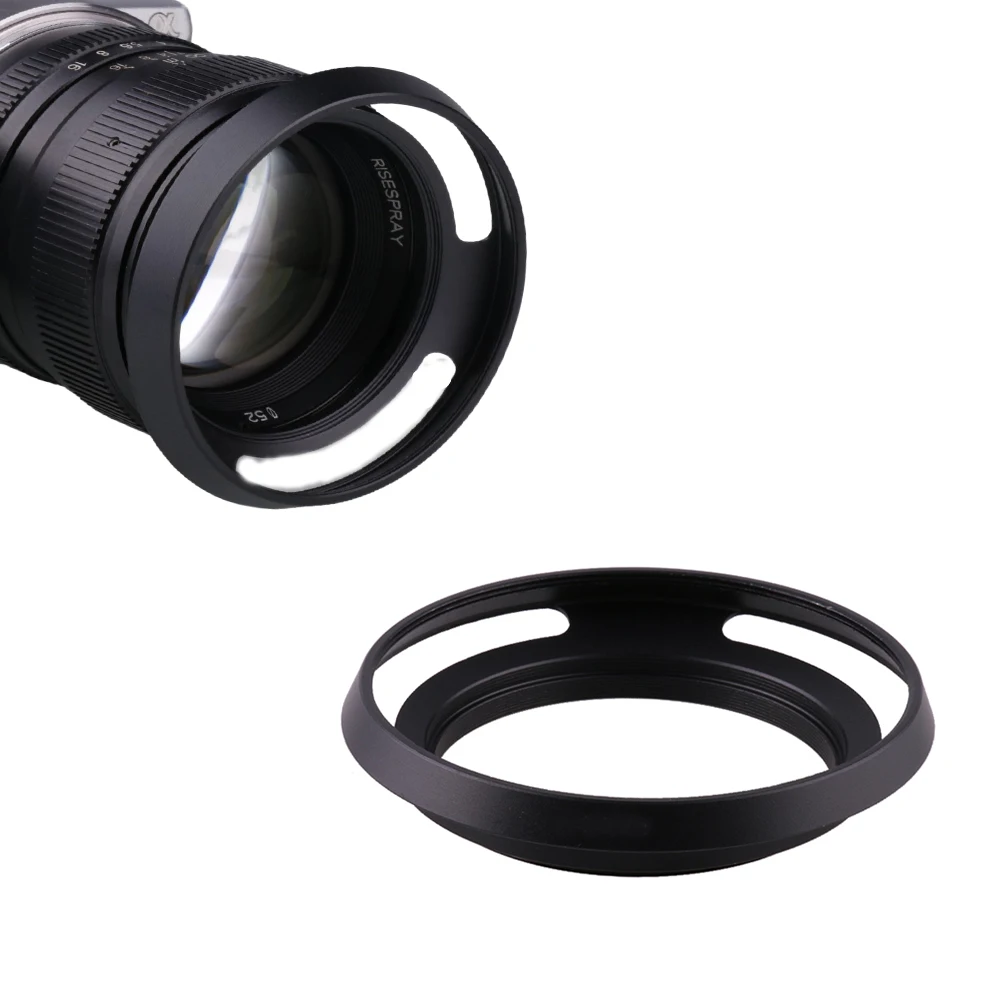 37/39/43/46/49/52mm Ultrathin Camera Lens Hood Metal Vented Screw-in Lente Protect for Canon Nikon Sony Leica Olympus Pentax