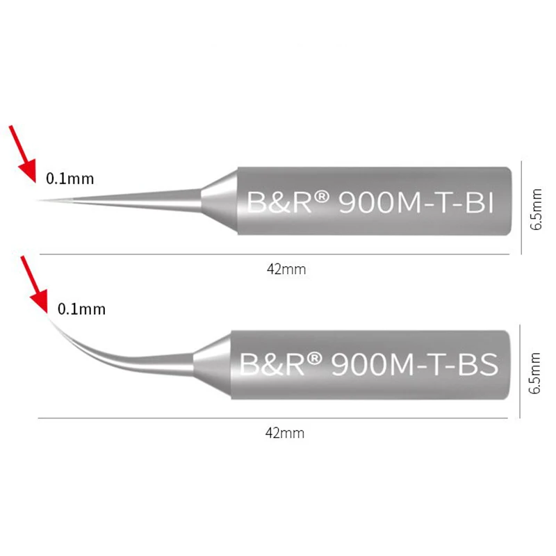 Punte per saldatore di precisione 0.1mm Ultra sottile 900M-T-BI/BS Fly Line punta per saldatura saldatura per saldatura a saldare trasferimento di calore ad alta velocità