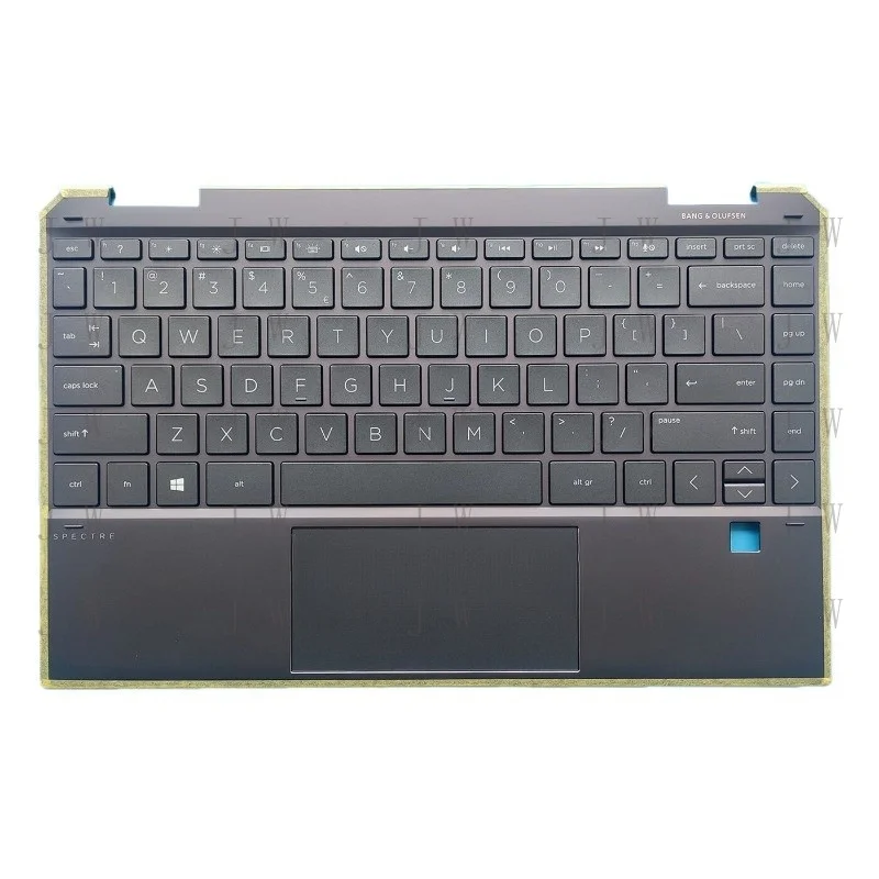 DDJ  Laptop palmrest keyboard BT for HP Spectre X360 13-AW TPN-Q225-L73748-001 brown