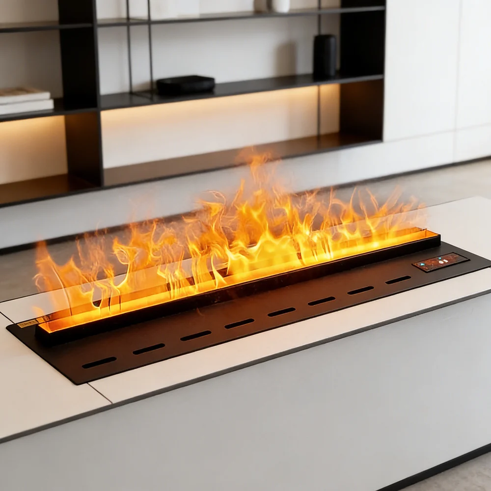 Wholesale Modern 3D Water Vapor Fireplace Smart APP Remote Control Multicolor LED Flame Steam Electric Fireplace