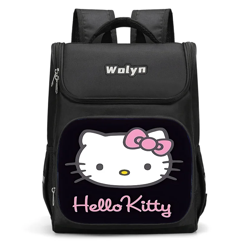 Cute Cartoon Hello Kitty Large Child Backpack Boy Girls School Bag For Men Women Traveling Backpack Durable and Multi Compartmen