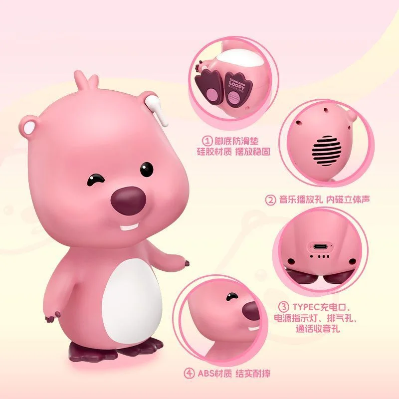 Miniso Kawaii Zanmeng Loopy Bluetooth Speaker Anime Figuur Loopy Draadloze Mini Speaker Kamer Versiering Ornamenten Speelgoed Voor Meisjes Geschenken